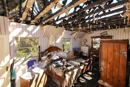 44009668 - fire damage in bedroom